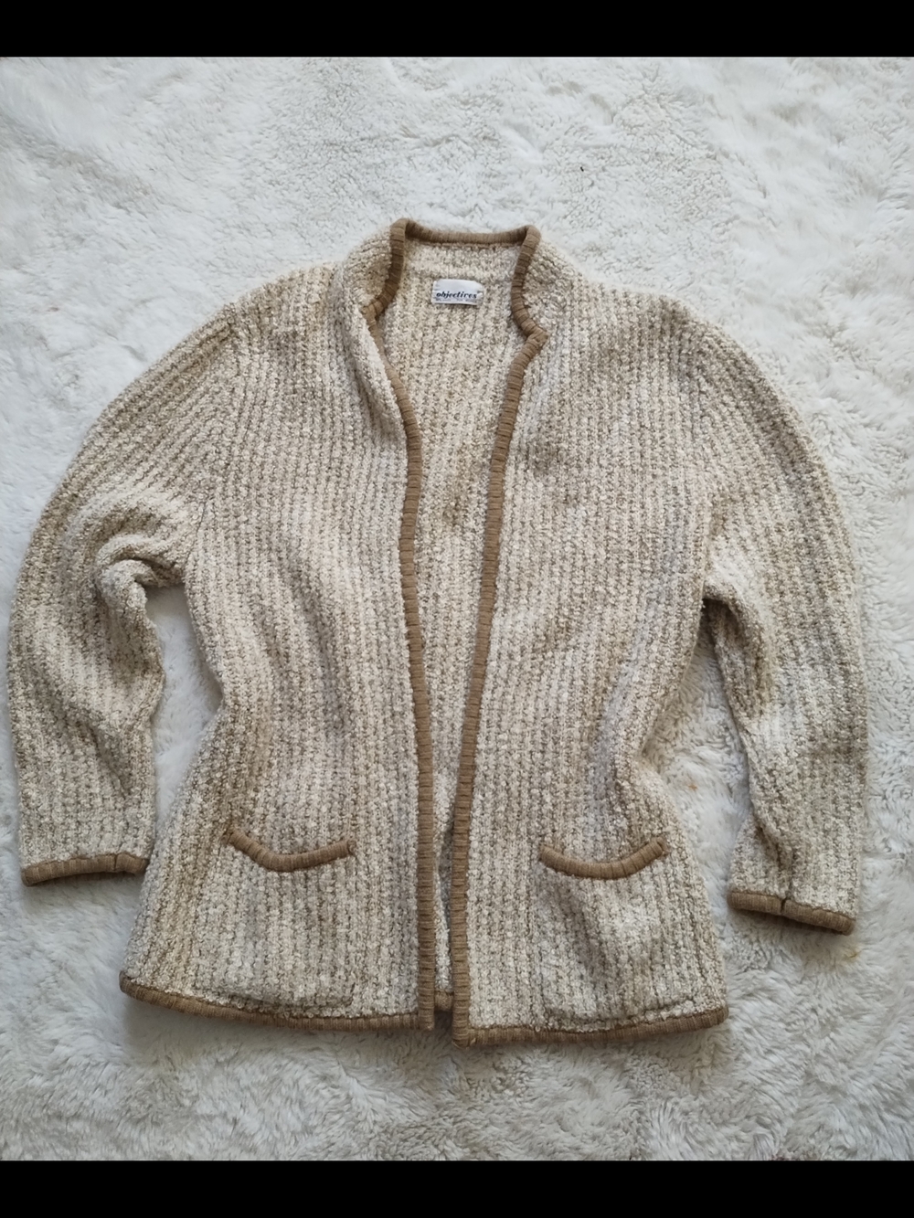 Objectives Vintage Chunky Knit Open Front Cardigan